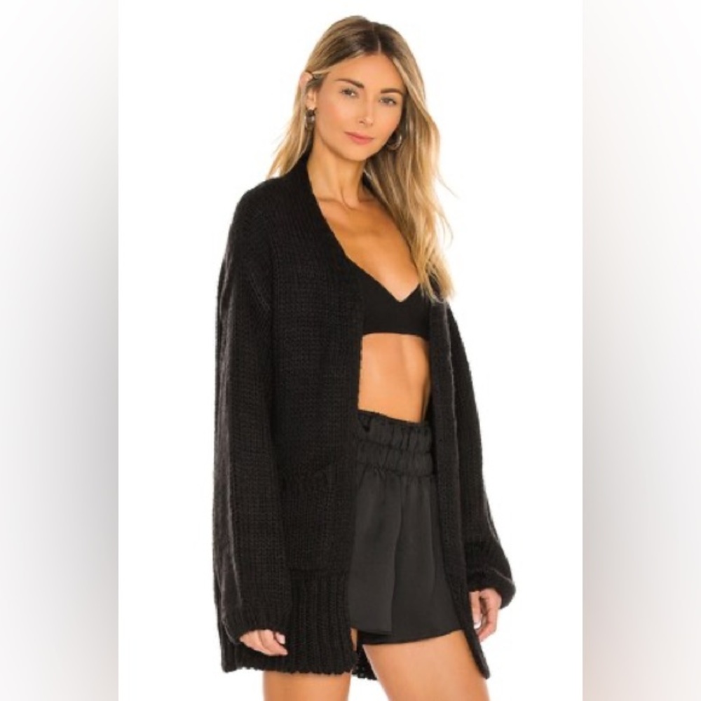Indah Cayenne Oversized Cardigan in Black